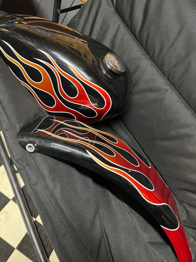 スティードタンク&フェンダー ファイヤーパターン