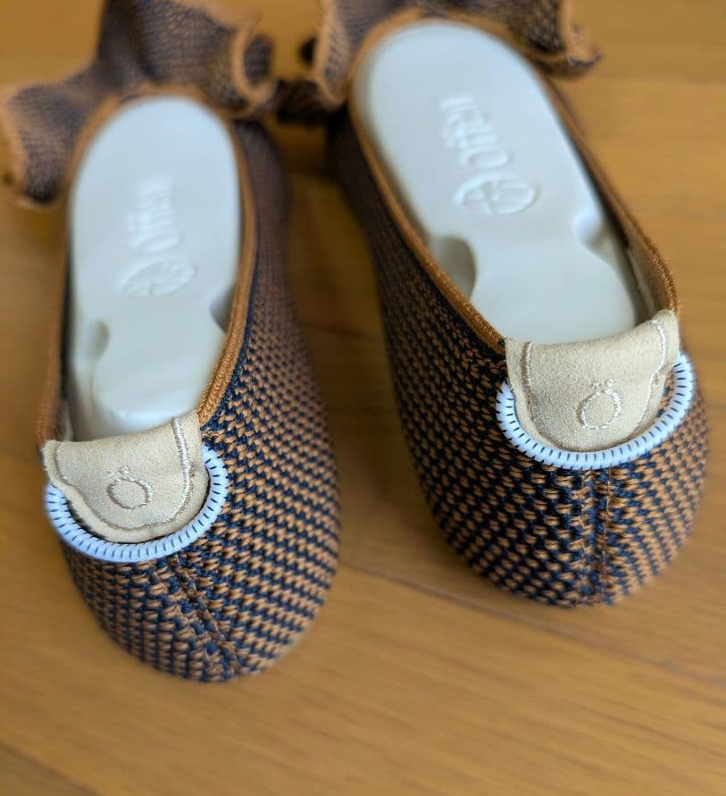 新品未使用 Offen フリル付きフラットシューズ ネイビー 40