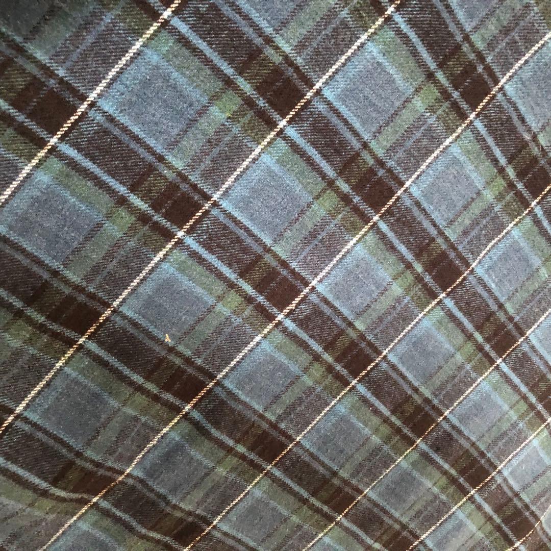 45R インドネル　チェック柄ワンピース Rロゴ刺繍入り　ふっくら袖