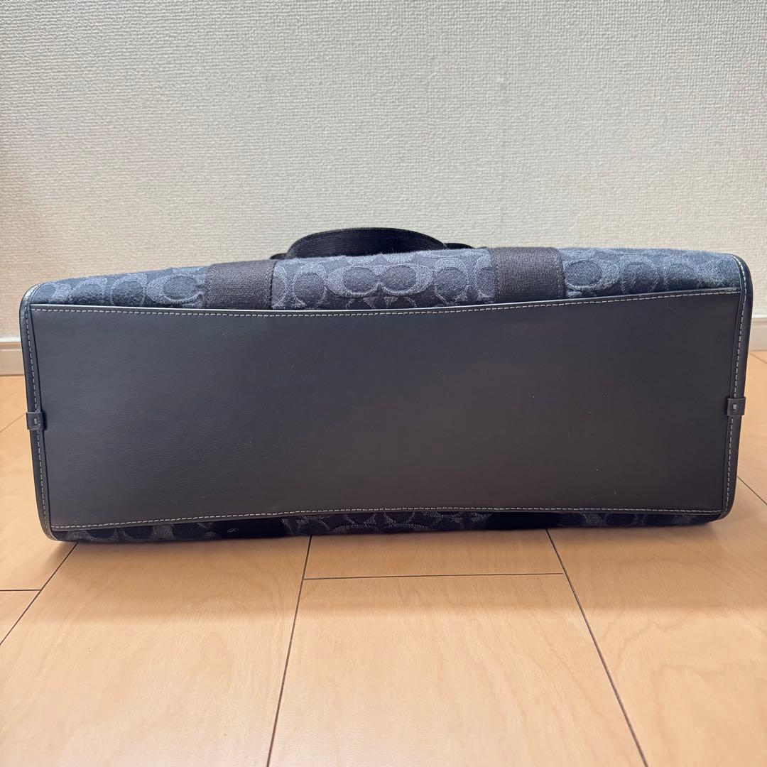 Coach ブラック スミス ラージ トート バッグ・シグネチャー デニム