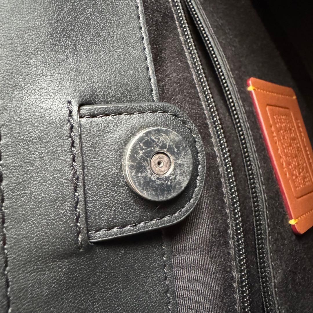 Coach ブラック スミス ラージ トート バッグ・シグネチャー デニム