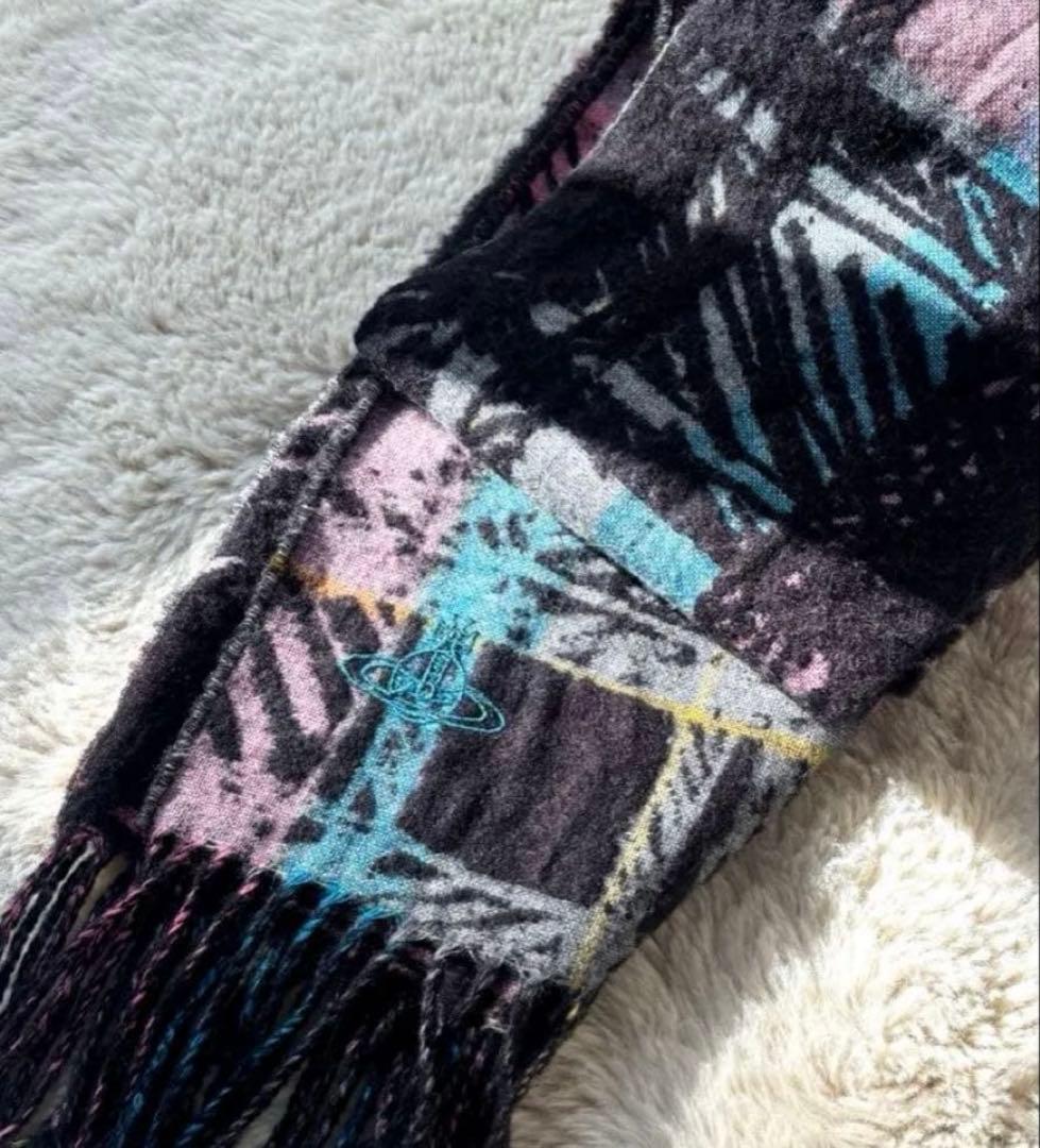 カラフル幾何学模様マフラー ヴィヴィアンウエストウッド