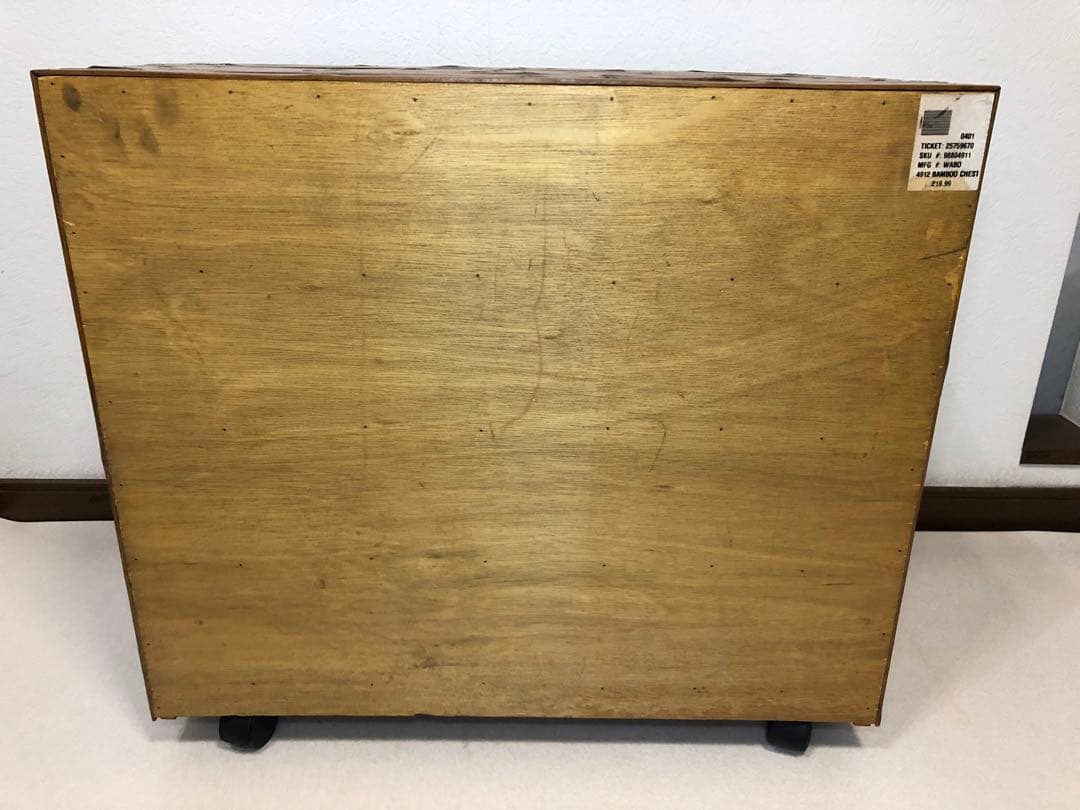 良い雰囲気 バンブーチェスト アジアンチェスト 4段8杯 キャスター付 送料無料