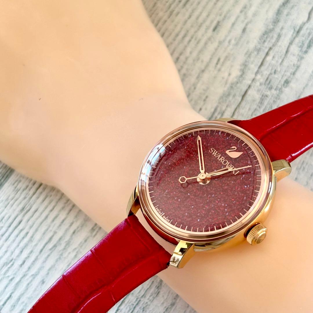【希少】Swarovski スワロフスキー 腕時計 クリスタルライン アワーズ