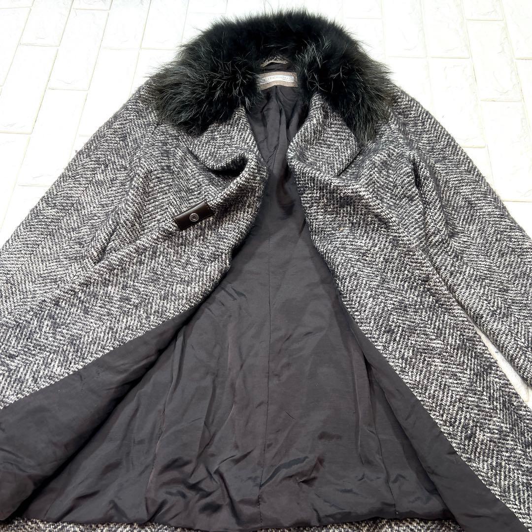 ファビアナフィリッピ フォックスファー モヘヤ シルク混 ロングコート