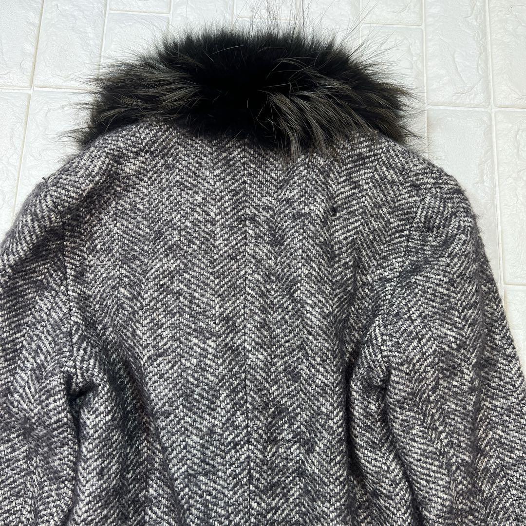 ファビアナフィリッピ フォックスファー モヘヤ シルク混 ロングコート