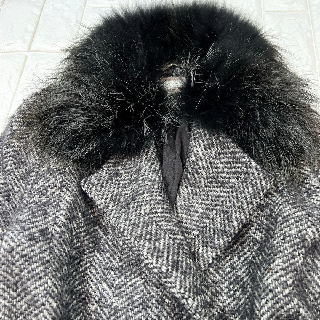 ファビアナフィリッピ フォックスファー モヘヤ シルク混 ロングコート