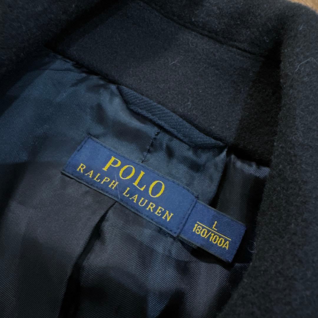 送料込み！POLO RALPH LAUREN ウールピーコート サイズL