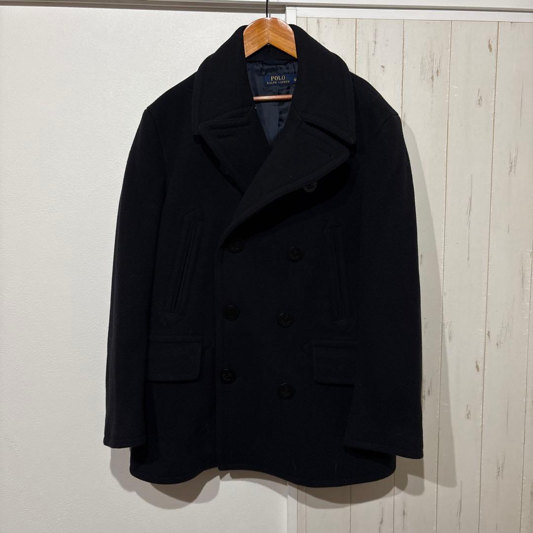 送料込み！POLO RALPH LAUREN ウールピーコート サイズL