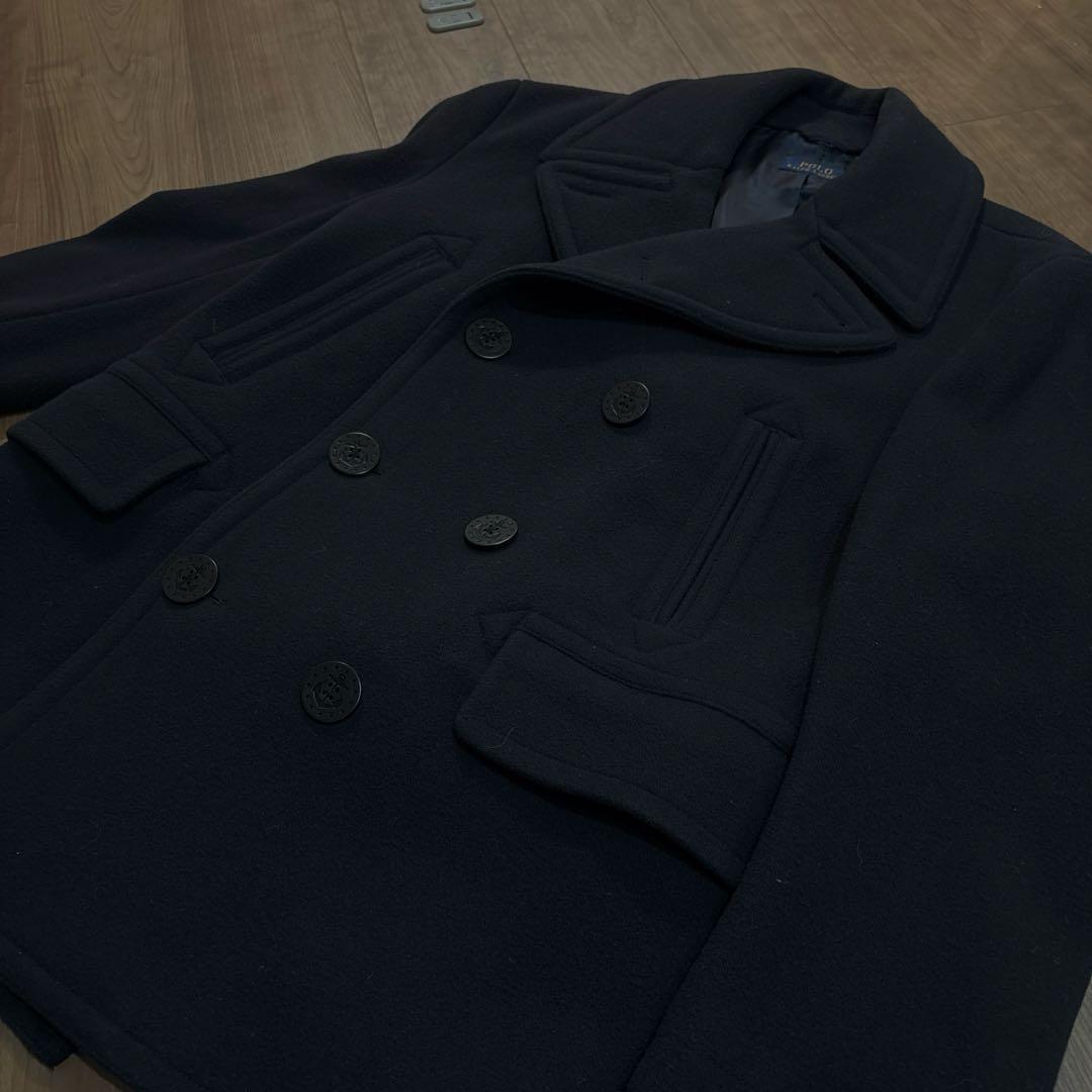送料込み！POLO RALPH LAUREN ウールピーコート サイズL