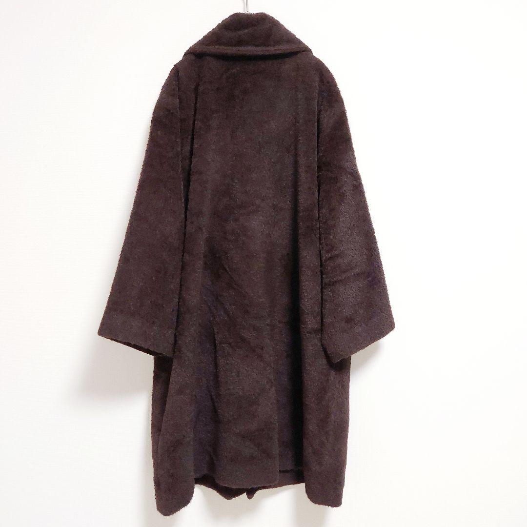 Jurgen Lehl アルパカ混 シャギーコート ロング丈 ブラウン