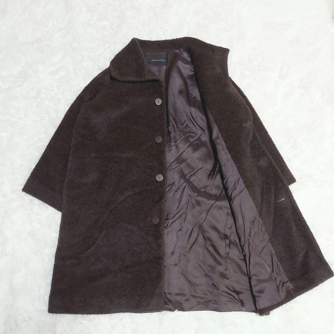 Jurgen Lehl アルパカ混 シャギーコート ロング丈 ブラウン