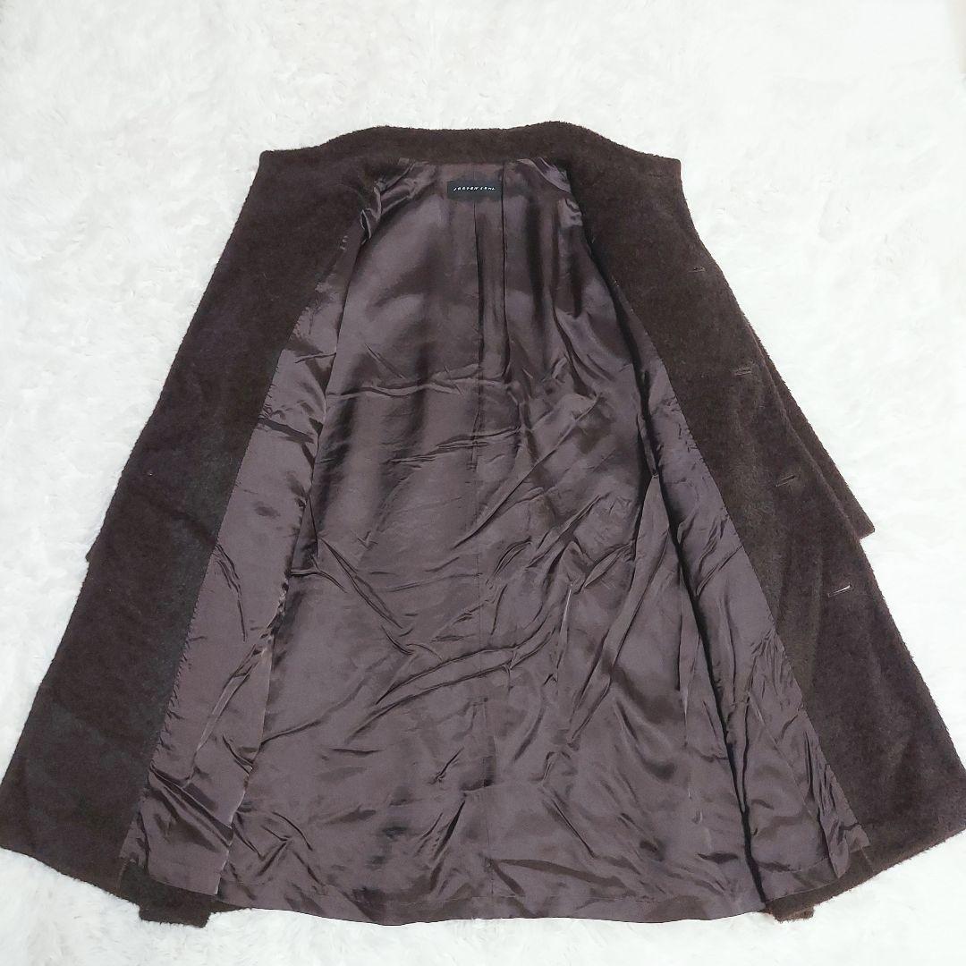 Jurgen Lehl アルパカ混 シャギーコート ロング丈 ブラウン