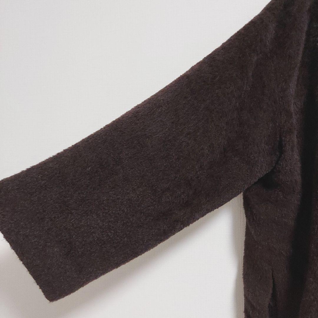 Jurgen Lehl アルパカ混 シャギーコート ロング丈 ブラウン