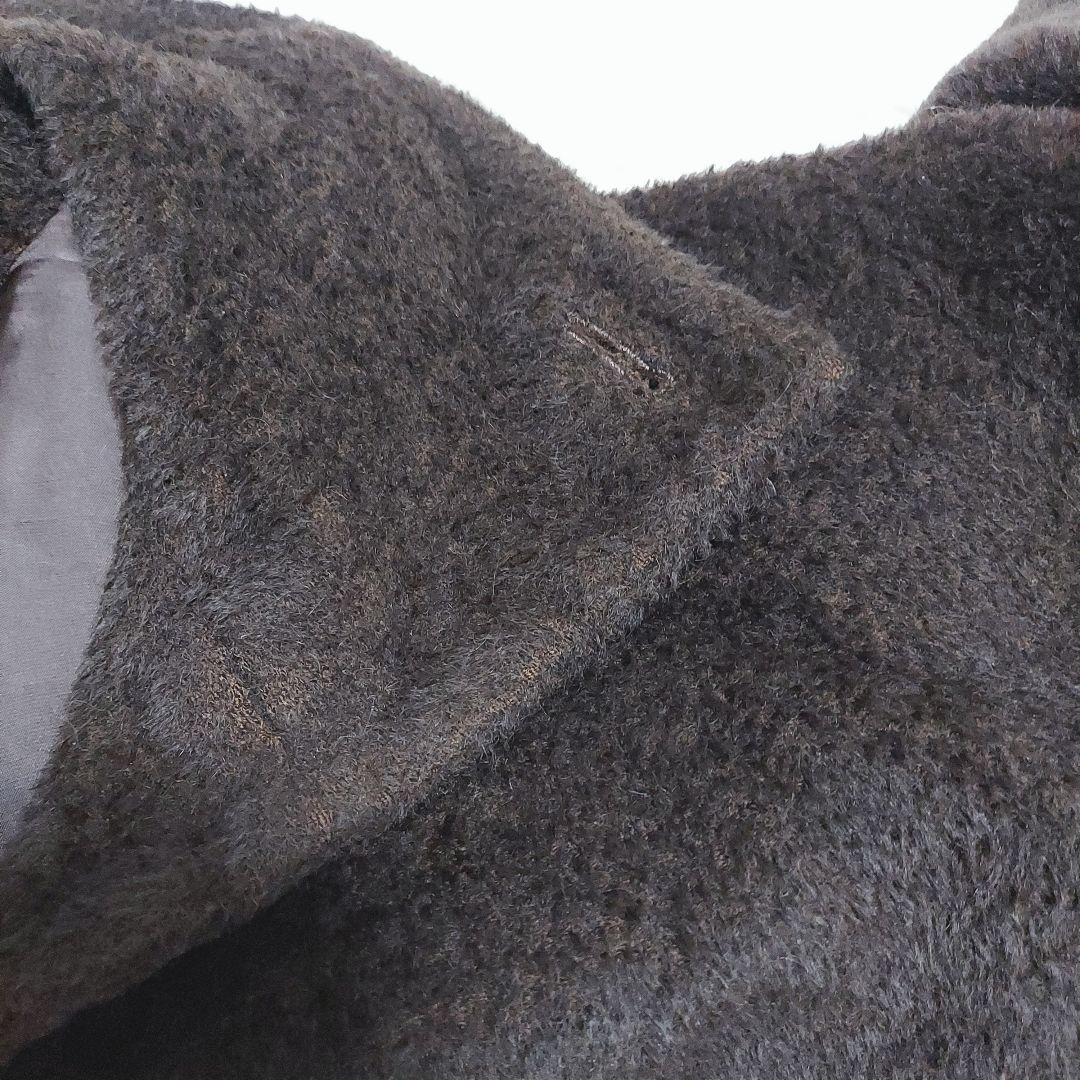 Jurgen Lehl アルパカ混 シャギーコート ロング丈 ブラウン