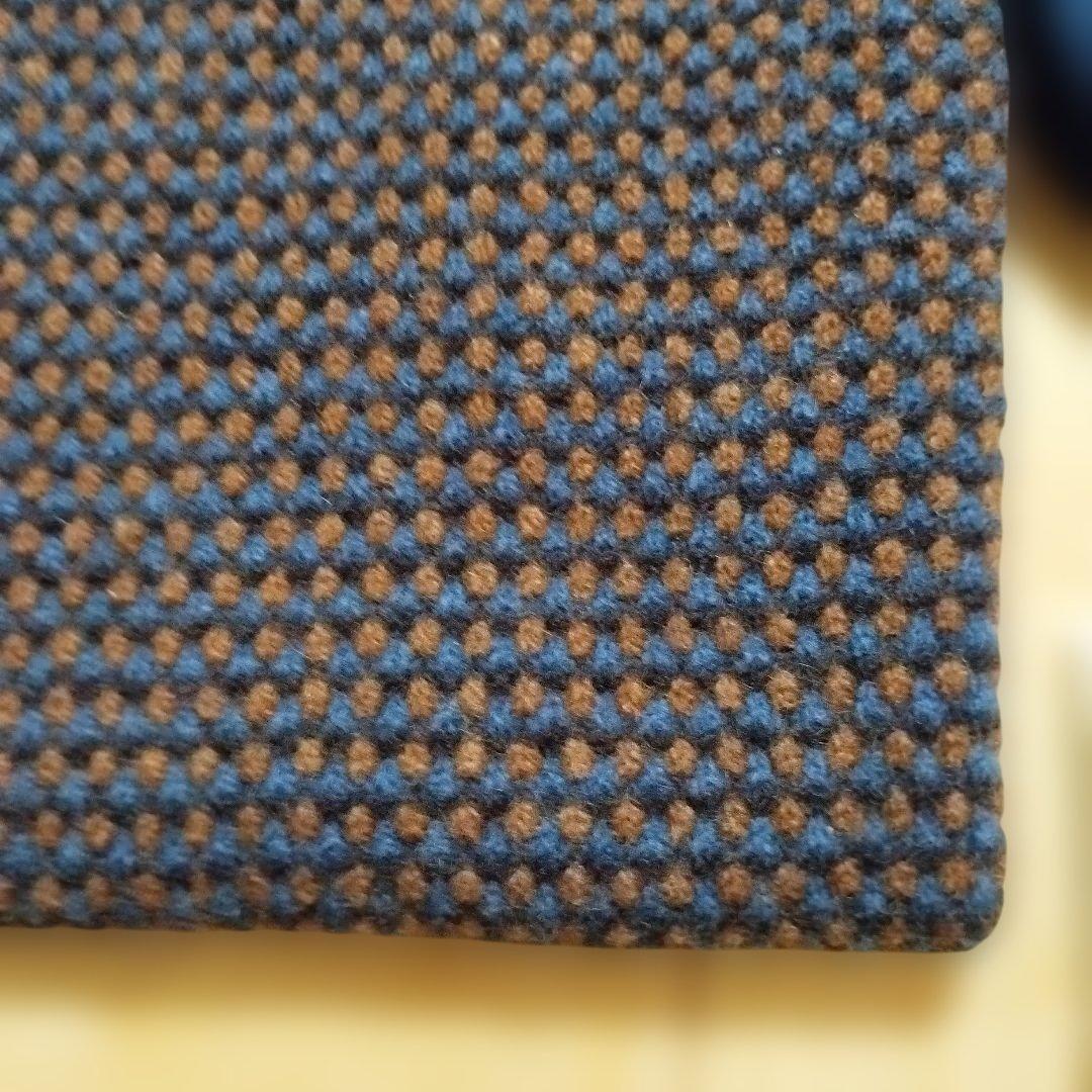 【hikaru noguchi】ラムウール100%マフラー/ブルー系✕ブラウン系