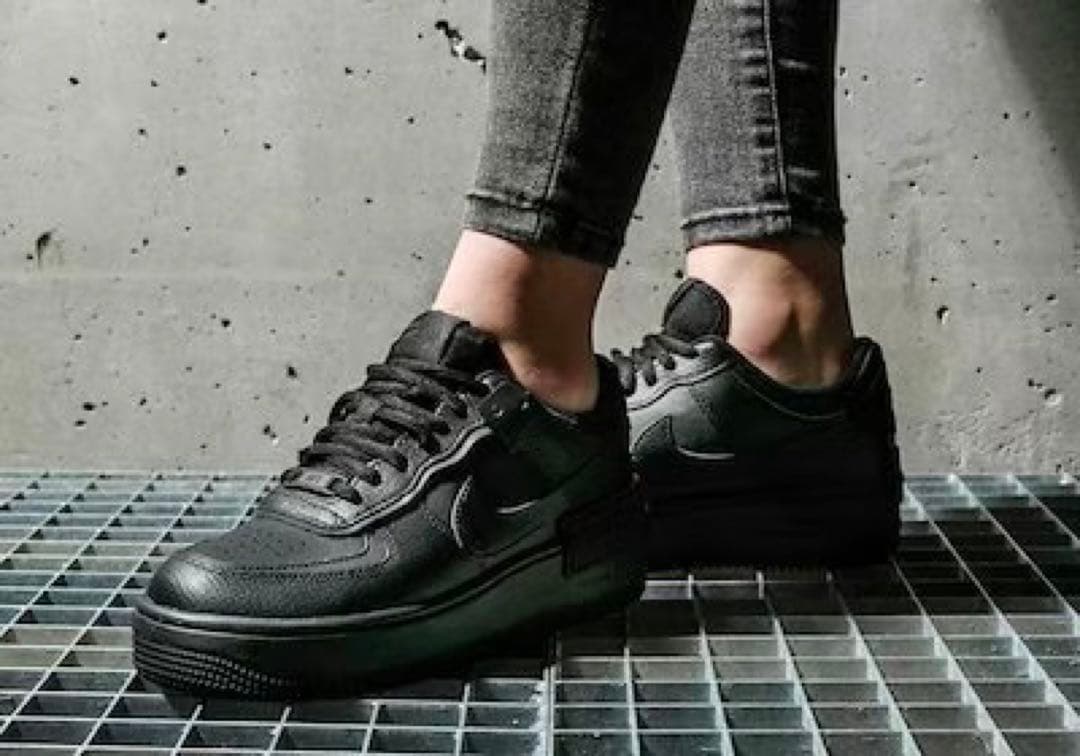 ナイキ　エアフォース1 シャドウ　ブラック　24.5cm