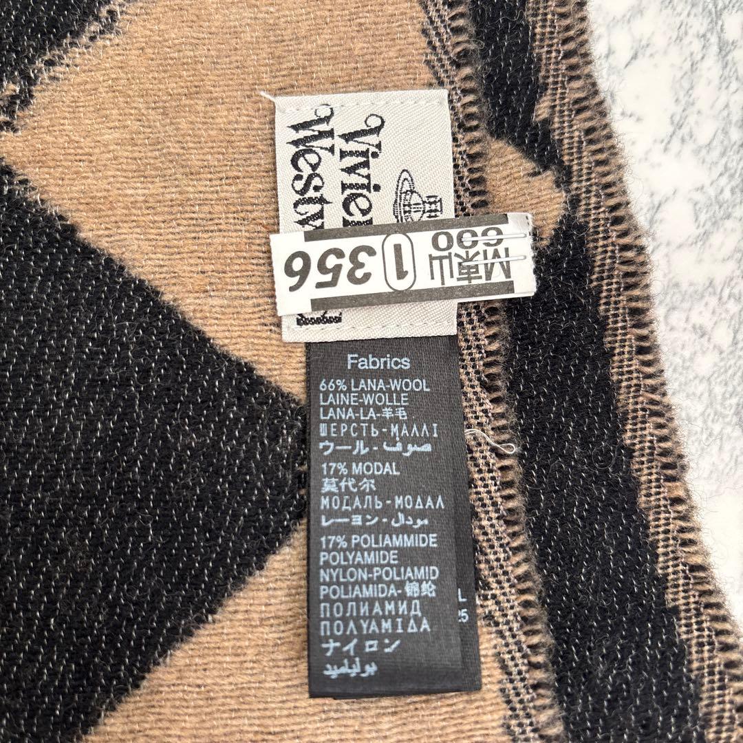 【美品】Vivienne Westwood ダイヤチェック柄 マフラー ウール