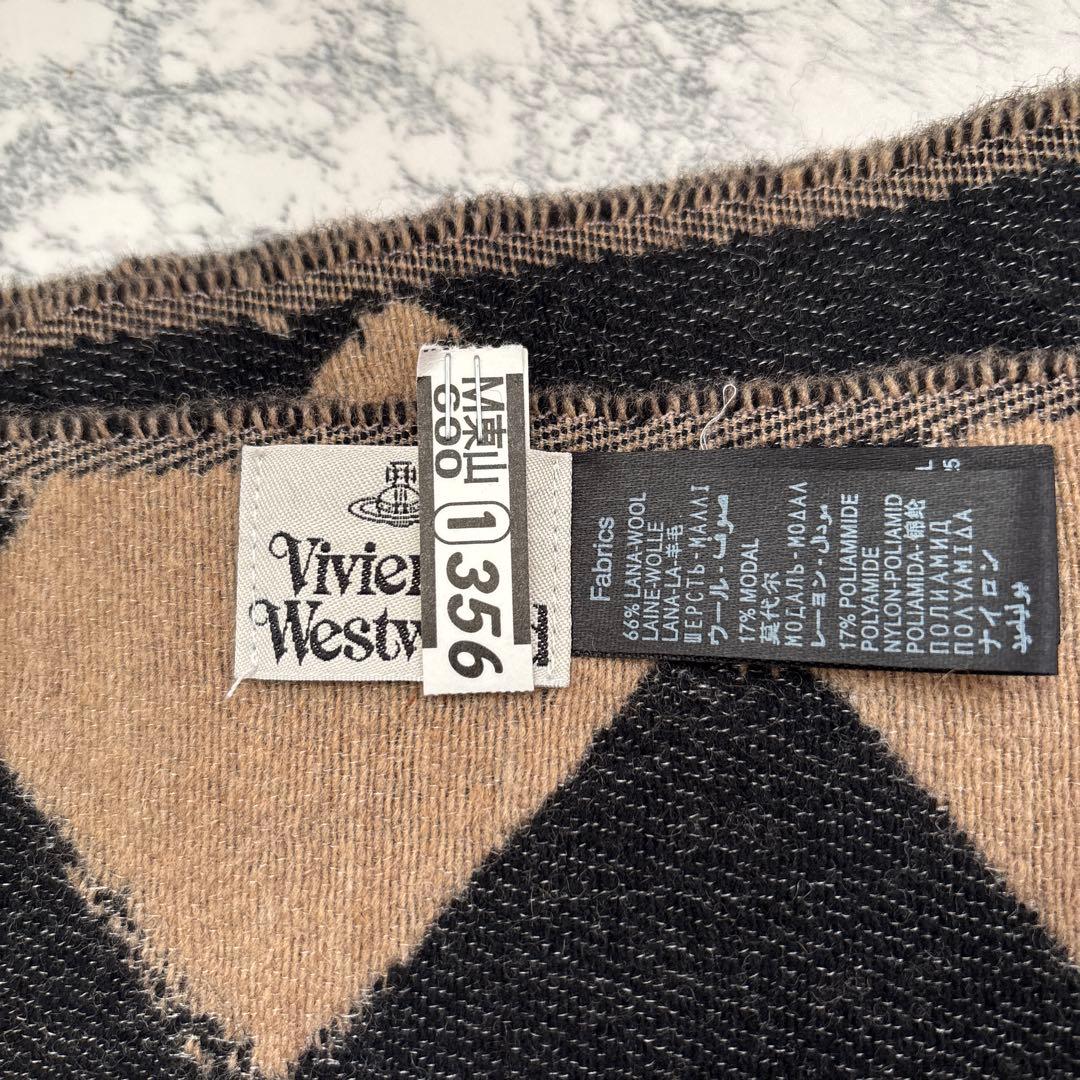 【美品】Vivienne Westwood ダイヤチェック柄 マフラー ウール