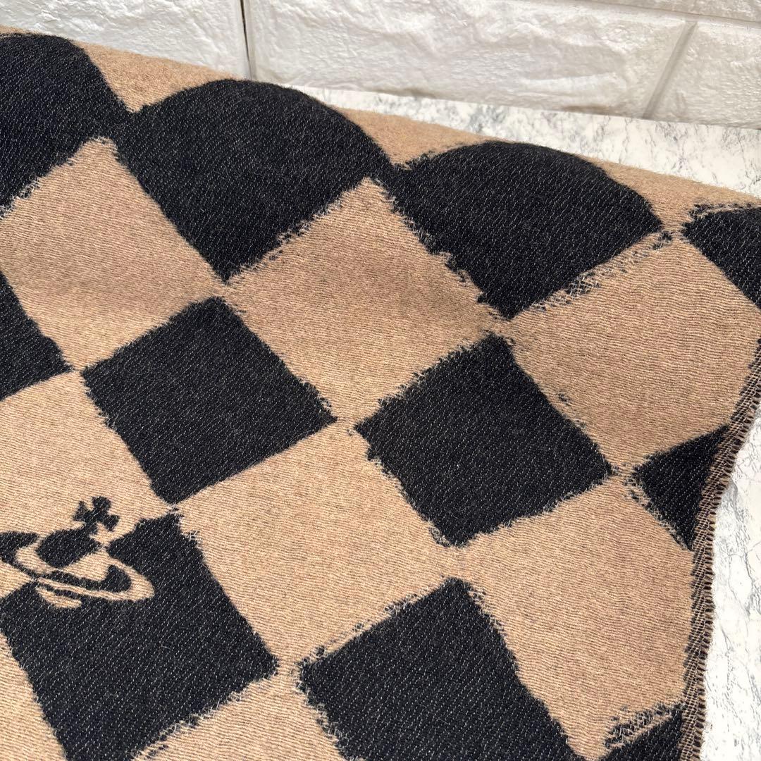 【美品】Vivienne Westwood ダイヤチェック柄 マフラー ウール