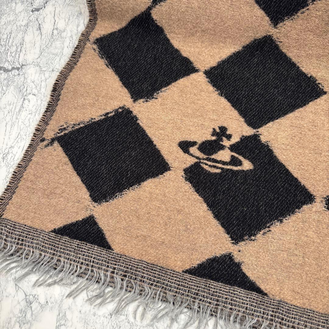 【美品】Vivienne Westwood ダイヤチェック柄 マフラー ウール