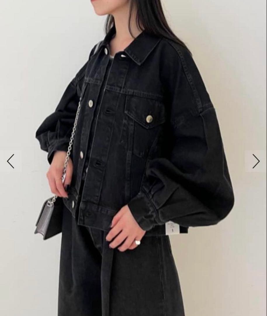 ★HYKE ハイク★バルーンスリーブデニムジャケット　美品　ブラック