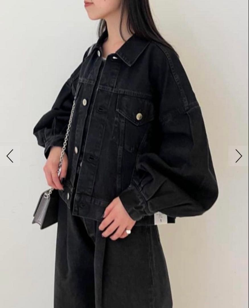 ★HYKE ハイク★バルーンスリーブデニムジャケット　美品　ブラック