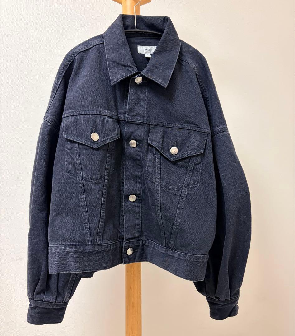 ★HYKE ハイク★バルーンスリーブデニムジャケット　美品　ブラック
