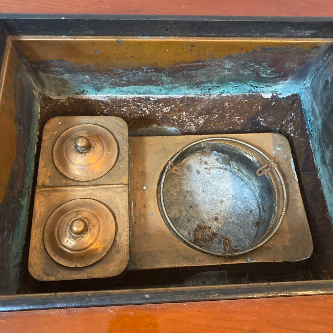 囲炉裏テーブル 長火鉢　木製 アンティーク ヴィンテージ　昭和レトロ