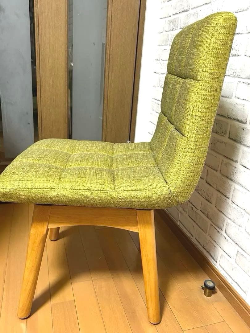 ニトリ　回転式ダイニングチェア　2脚　グリーン