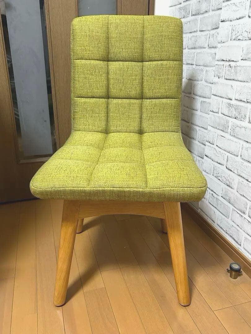 ニトリ　回転式ダイニングチェア　2脚　グリーン