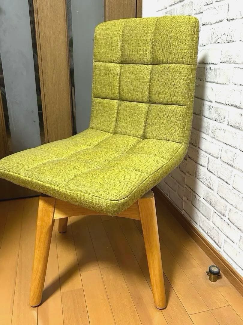 ニトリ　回転式ダイニングチェア　2脚　グリーン