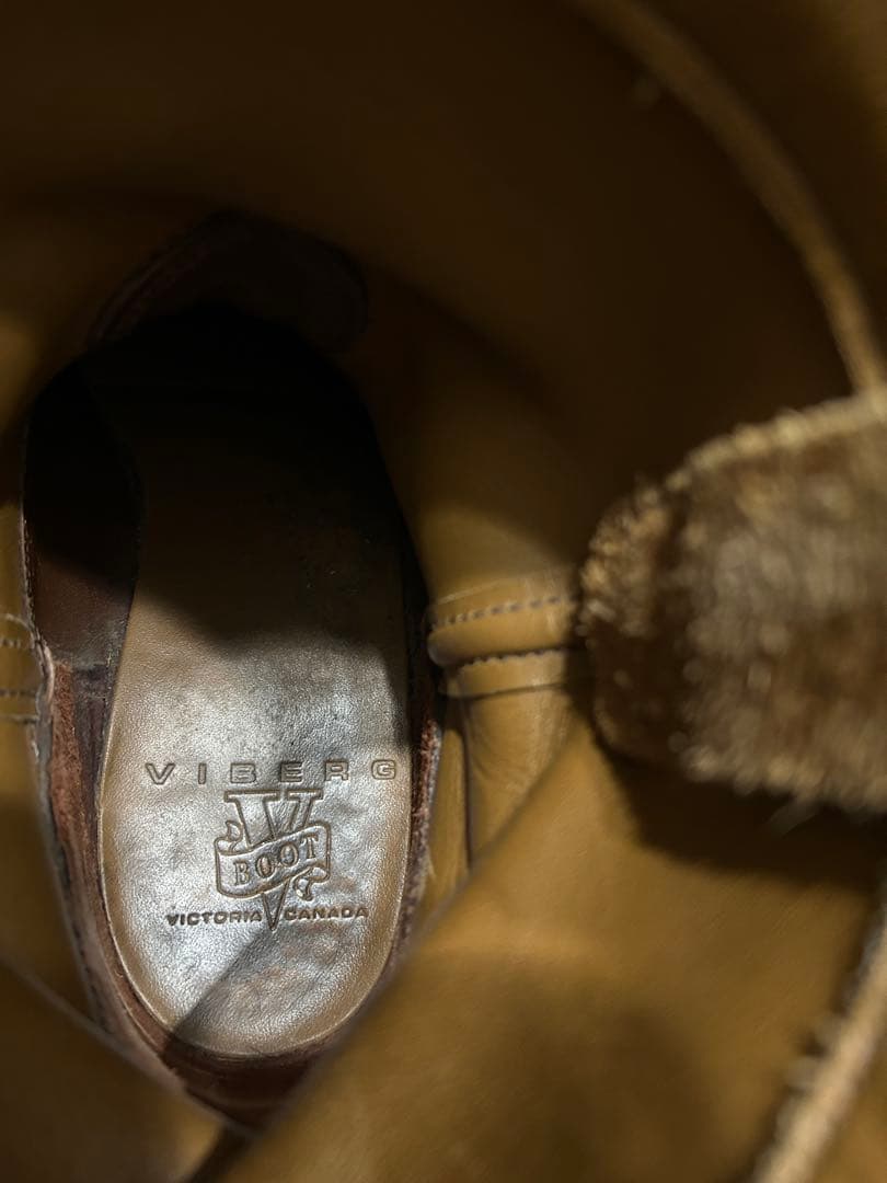 VIBERG ショートエンジニア ベージュ スエード エンジニア ブーツ