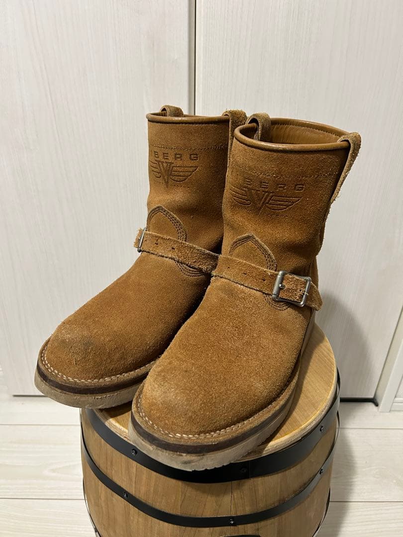 VIBERG ショートエンジニア ベージュ スエード エンジニア ブーツ