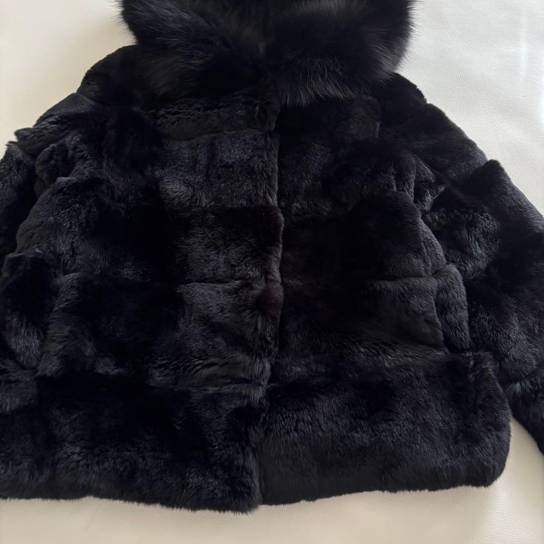 グレースコンチネンタル　ファーコートジャケット　ラビットファー　ブラック　36