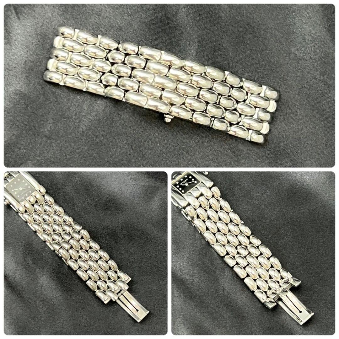 【新品電池】 ショーメ 12Pダイヤ ケイシス シルバー スクエア 黒文字盤