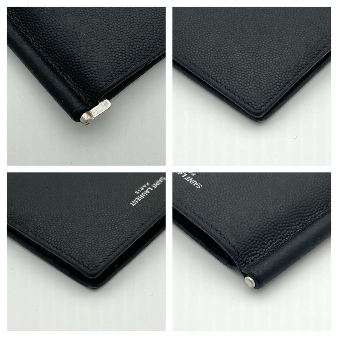 【極美品】サンローランパリ マネークリップ ブラック ロゴ 黒