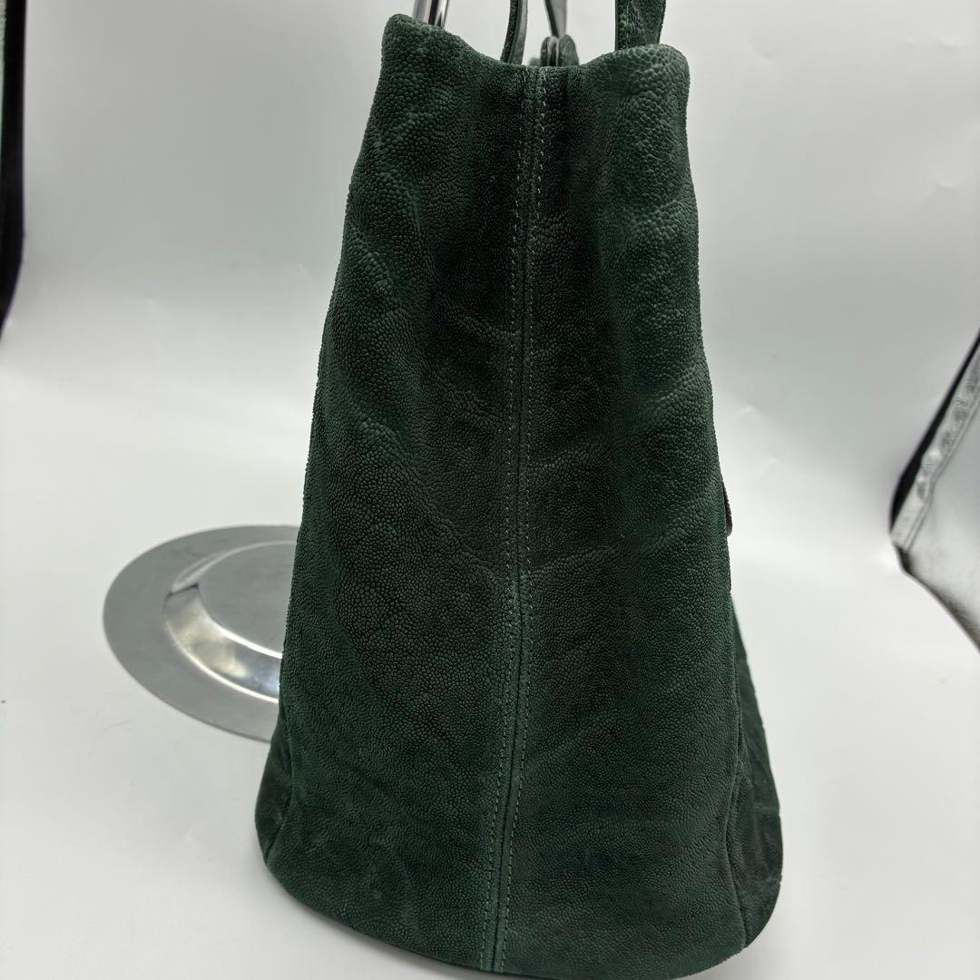 未使用】JRA エレファントレザー　ハンドバッグ　トートバッグ　グリーン　象革