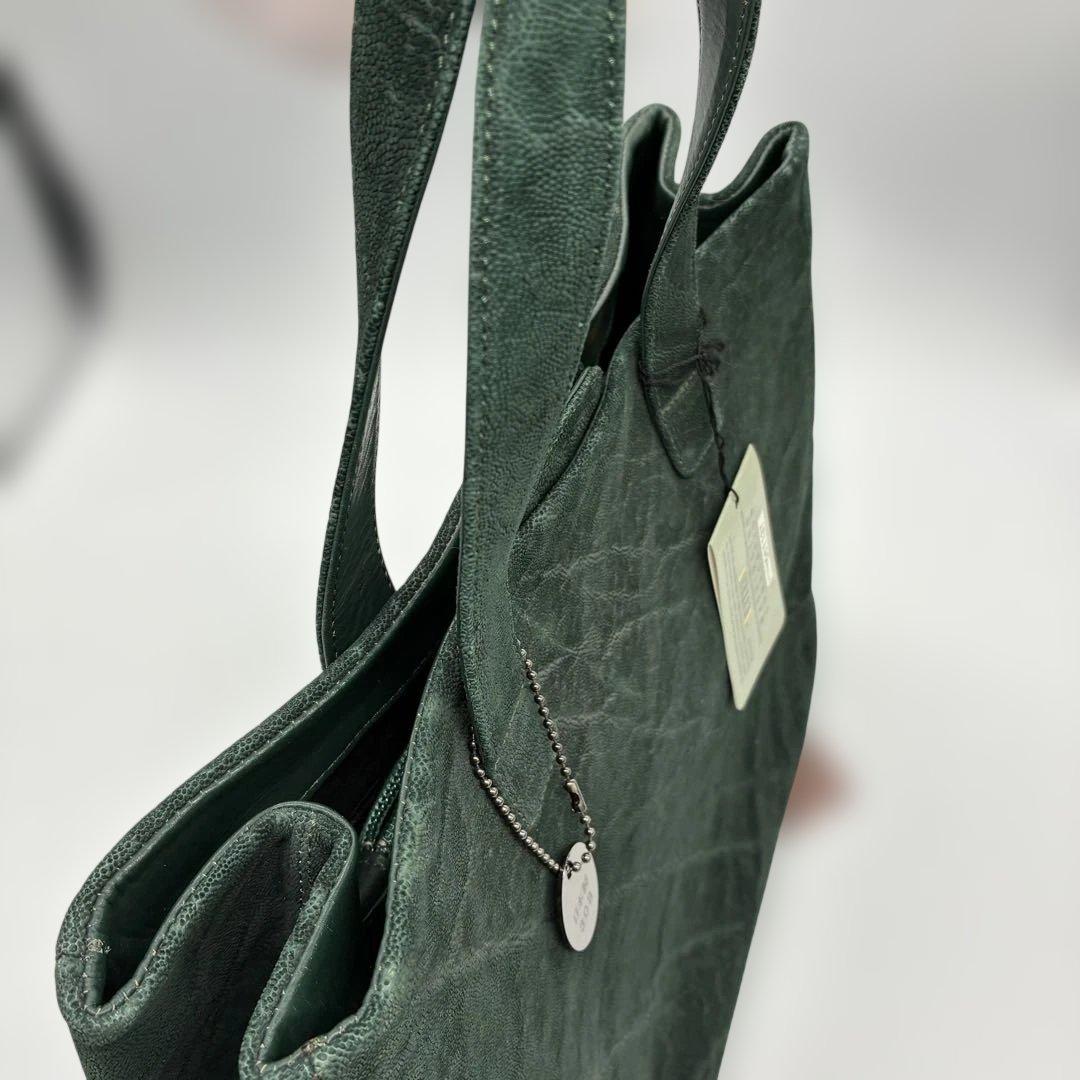 未使用】JRA エレファントレザー　ハンドバッグ　トートバッグ　グリーン　象革