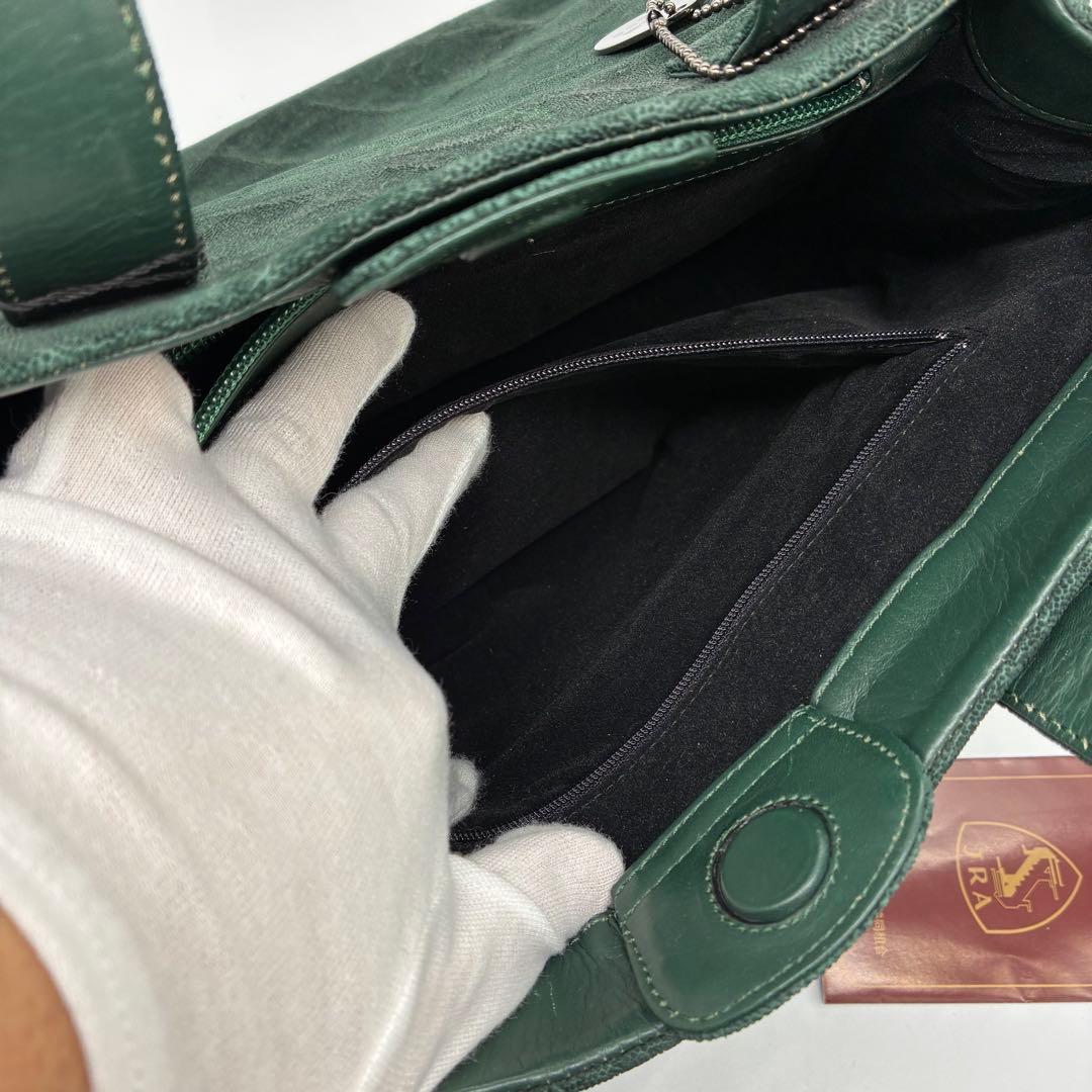 未使用】JRA エレファントレザー　ハンドバッグ　トートバッグ　グリーン　象革