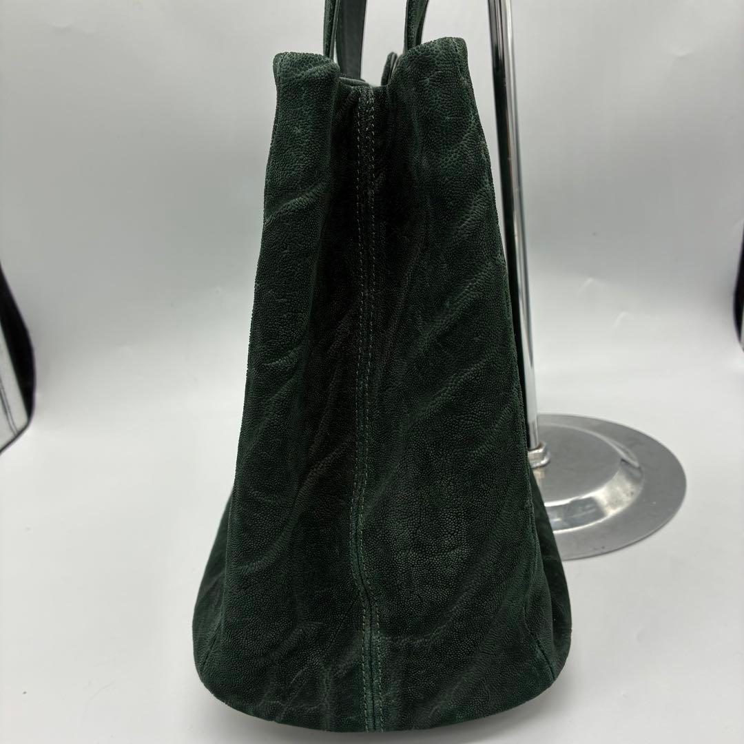 未使用】JRA エレファントレザー　ハンドバッグ　トートバッグ　グリーン　象革