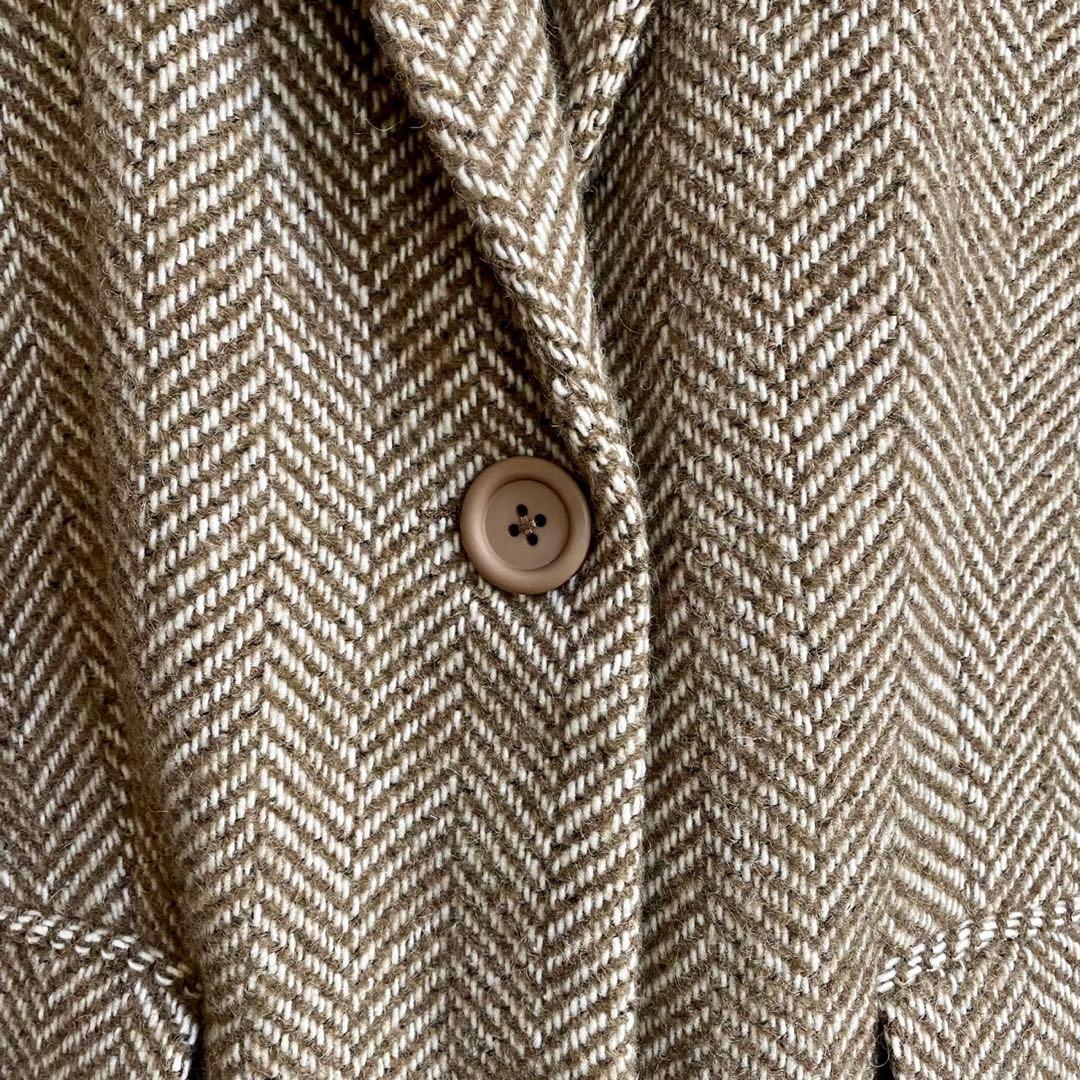 ラルドゥート新品紙タグ付き⭐️ リサイクル素材 ヘリンボーンコートチェスターコート