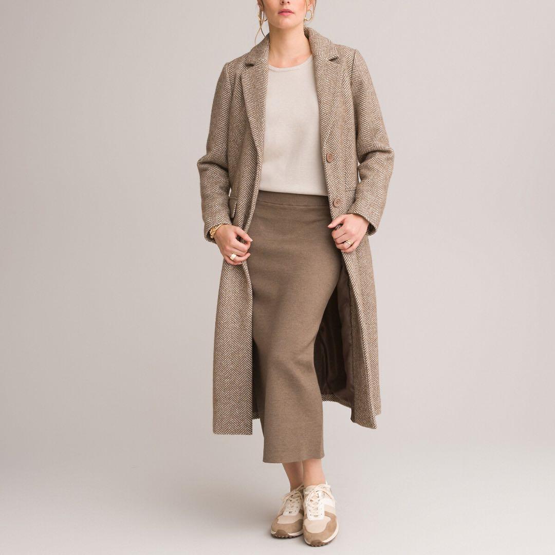 ラルドゥート新品紙タグ付き⭐️ リサイクル素材 ヘリンボーンコートチェスターコート