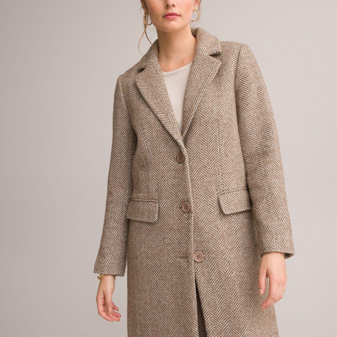 ラルドゥート新品紙タグ付き⭐️ リサイクル素材 ヘリンボーンコートチェスターコート