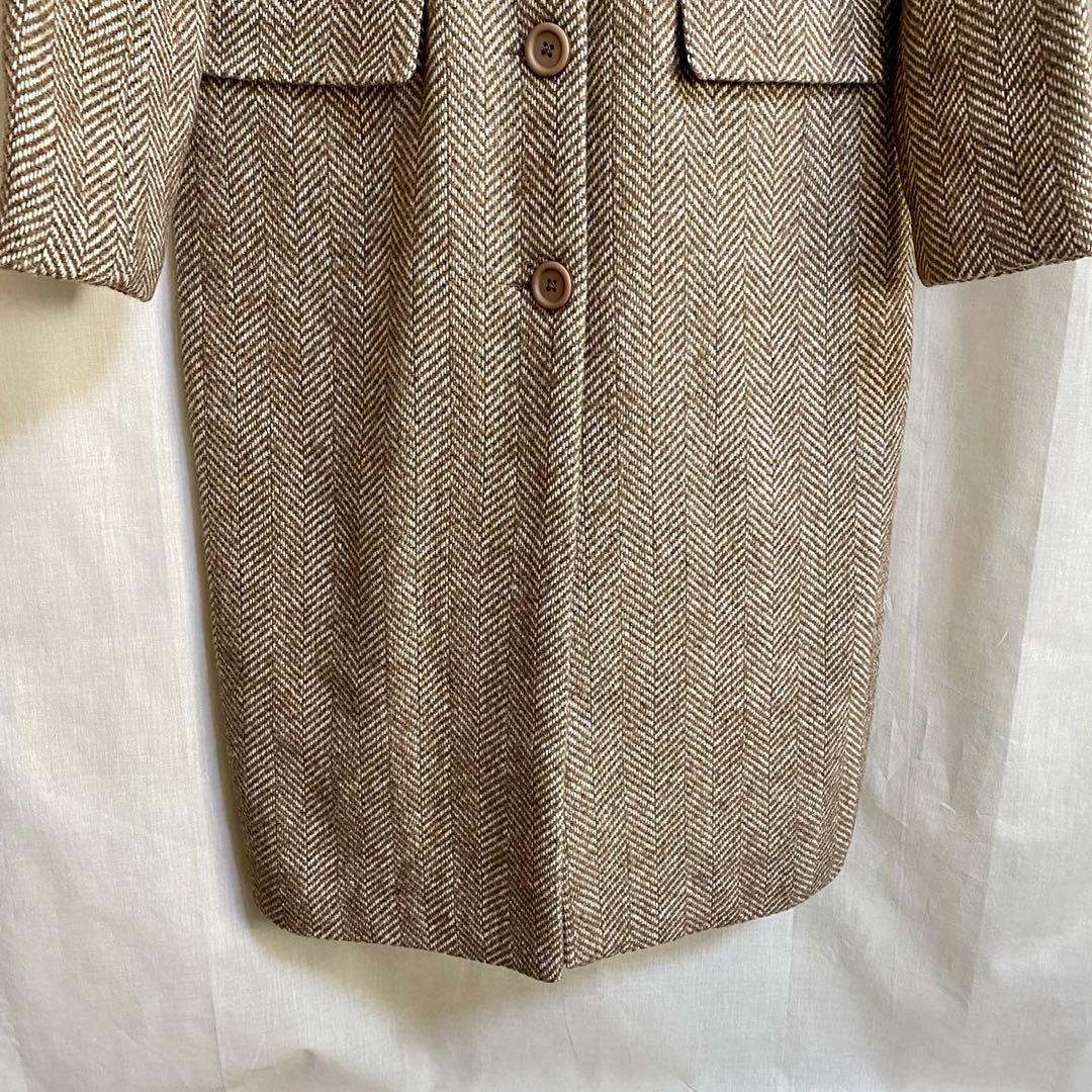 ラルドゥート新品紙タグ付き⭐️ リサイクル素材 ヘリンボーンコートチェスターコート