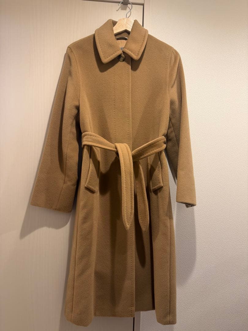 美品✨マックスマーラ 銀タグ 100%ウール チェスターコート 比翼 キャメル
