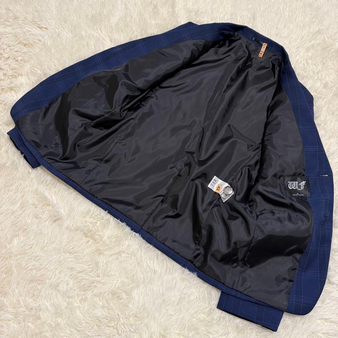 美品✨ワンダーファクトリー　男子フォーマルスーツ　6点セット　ネイビー　チェック