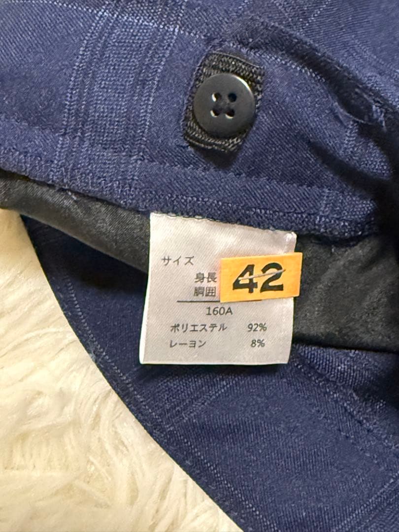 美品✨ワンダーファクトリー　男子フォーマルスーツ　6点セット　ネイビー　チェック