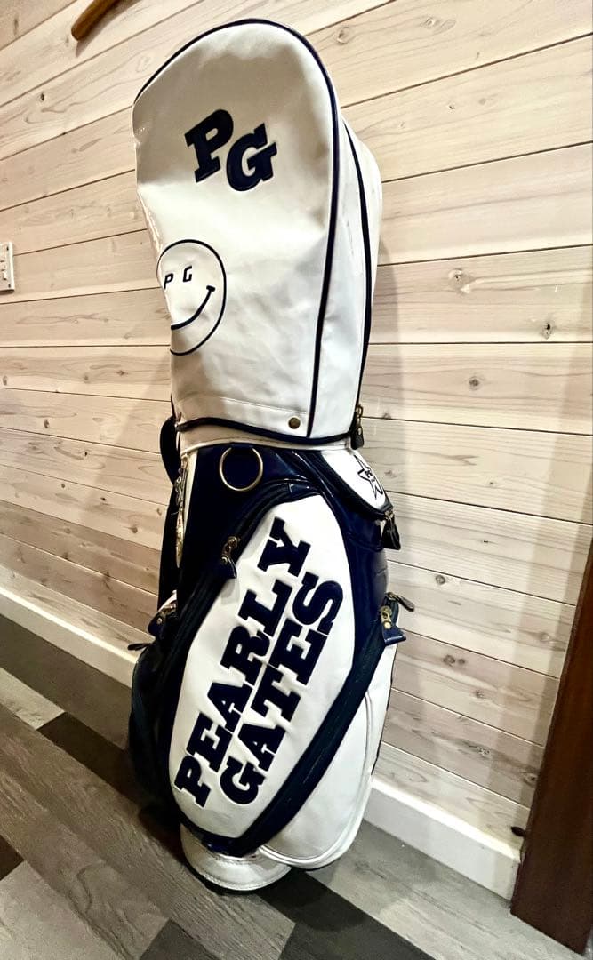 PEARLY GATES キャディバッグ ホワイト/ネイビー