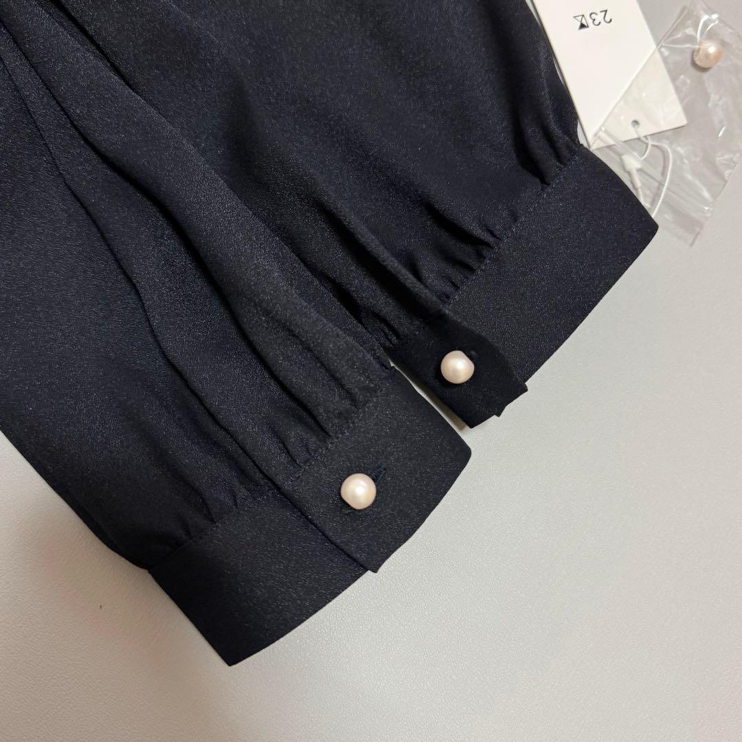 新品タグ付き 23区 洗える クリスタルアムンゼン ウエスト切り替え ワンピース